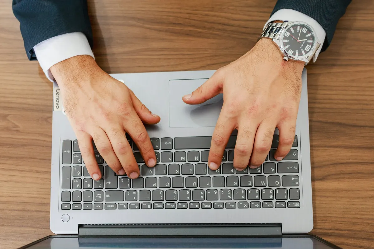 Professional working on a laptop